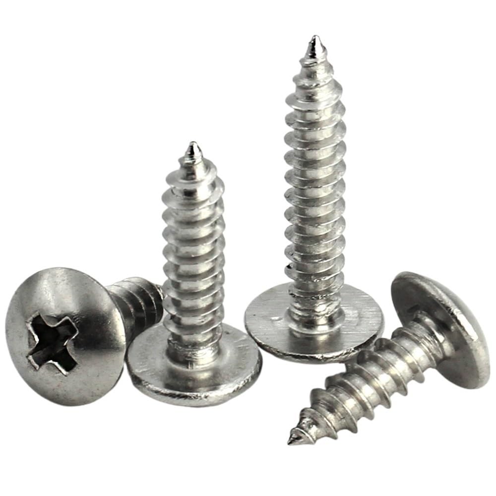 BTYQKZVPM Pan Head Self Tapping Screws, 100PC 2-Pack M3/M3.5 Pan Head Wood Screw Cross Recessed Truss(30MM,M3.5 (50PC))