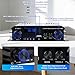 2.1 Channel Mini Amplifier, 50W×2 Stereo Hi-Fi Audio Receiver with Subwoofer Output, Bluetooth 5.3/USB/AUX Input, 1000W Peak Power, Bass Treble Control for Home Theater, TV, Car, Bookshelf Speakers