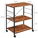 Mr IRONSTONE Microwave Cart 23.7'' for Small Space, 3-Tier Microwave Stand Coffee Cart Rolling Kitchen Utility cart on Wheels, Vintage