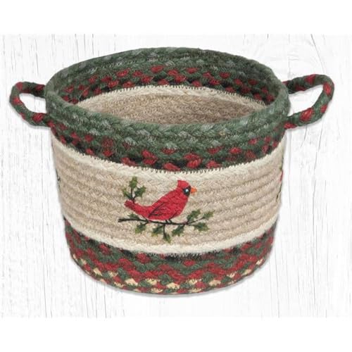 212 Main 9 x 7 in. Holly Cardinals Printed Utility Basket
