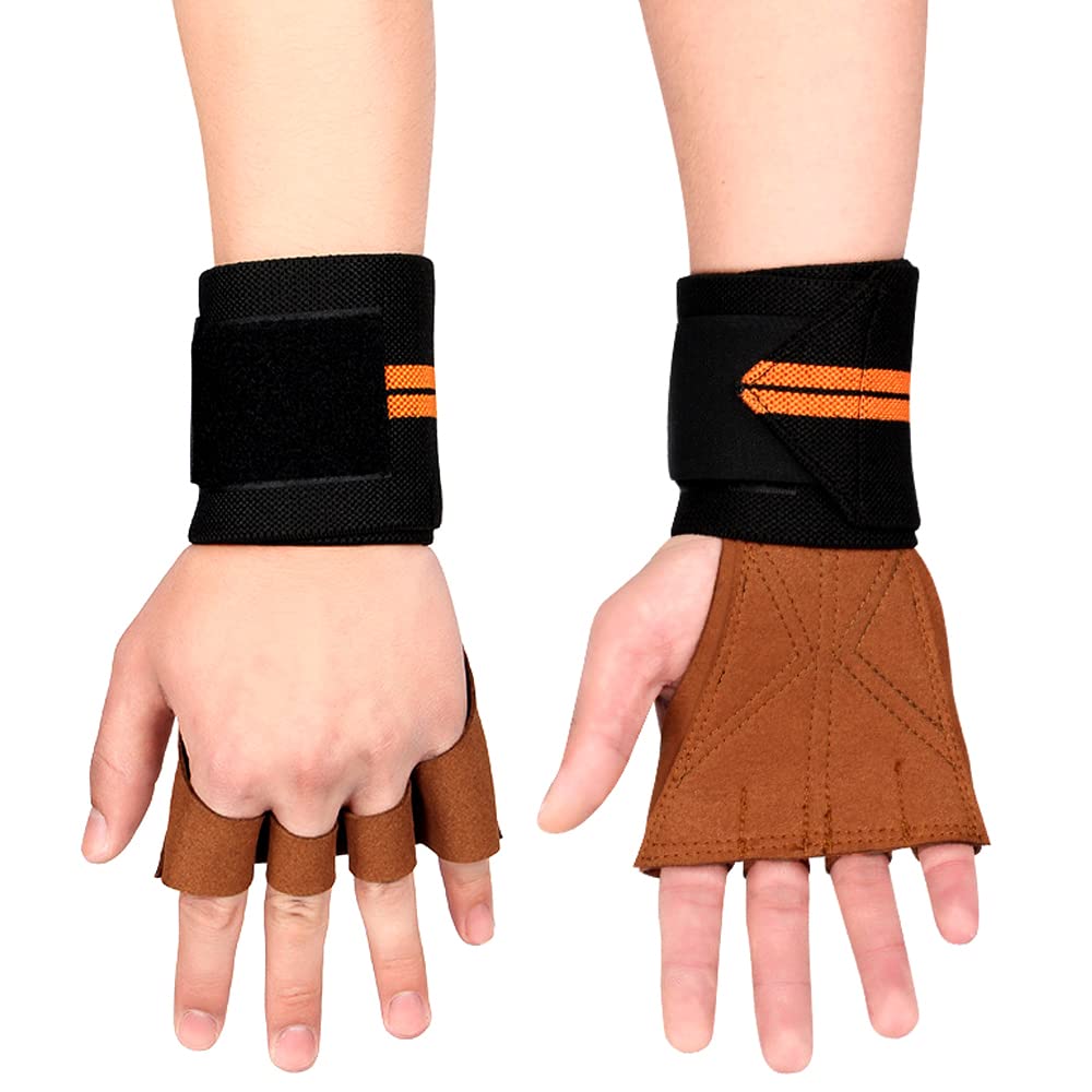 par de Guantes de Entrenamiento para Levantamiento de Pesas, Fitness, Deportes, Culturismo, empuñaduras de Gimnasia, Guantes Protectores de muñeca para Mano y Gimnasio (Negro M)