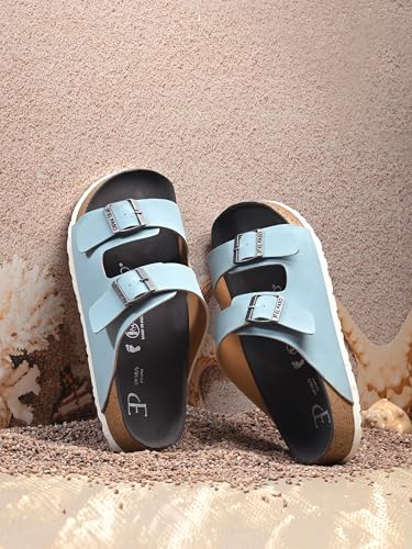 Image of EL PASO Leather Fashion Sandals Casual Platform Heels Wedges Cork Sole Sandal for Women & Girls