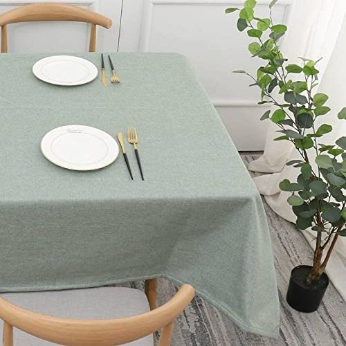 Nappe de cheminée de salon et table basse vert clair en coton