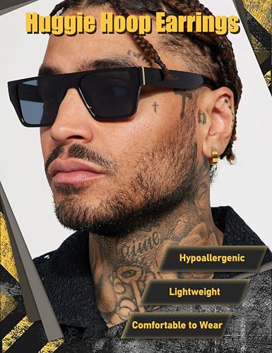 Image of Jstyle Small Hoop Earring for Men Women Hypoallergenic Huggie Hoop Earrings