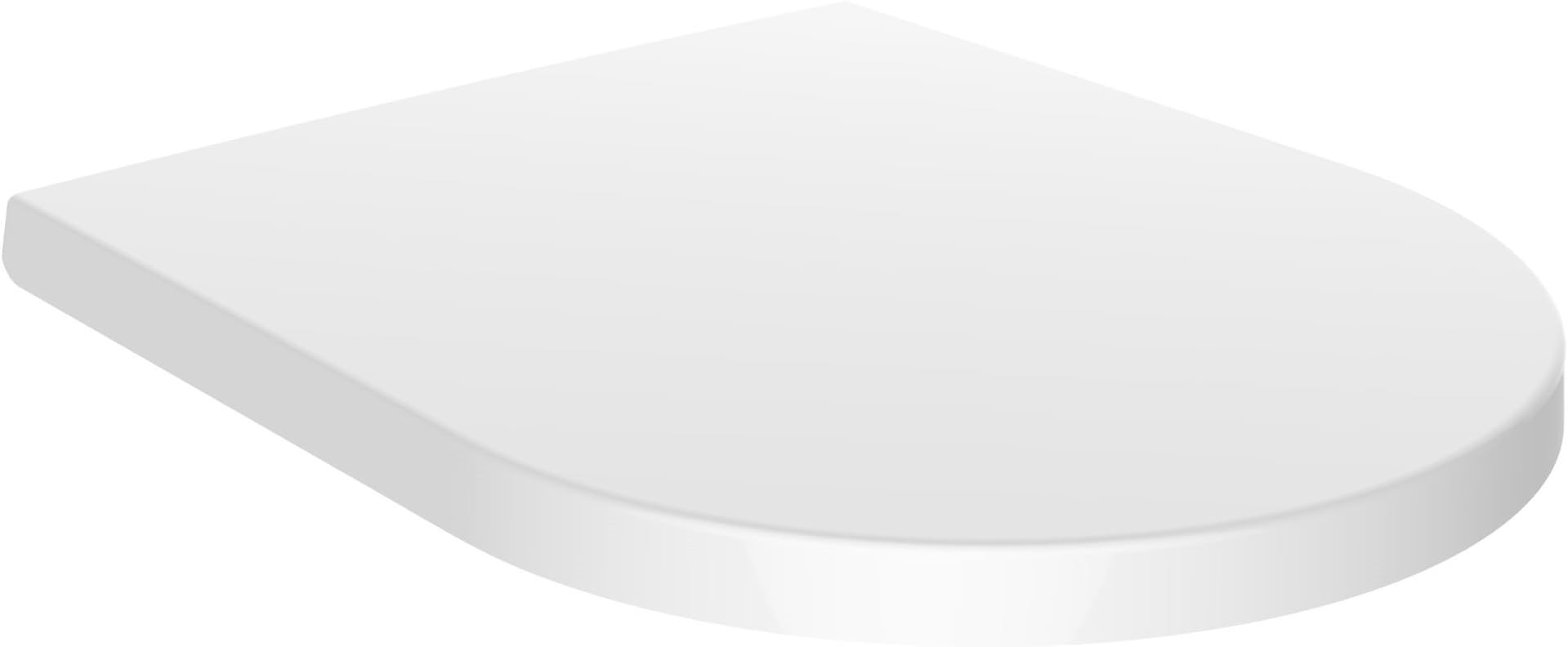 EuroshowersOne Seat TOP and Standard FIX, Short/Middle/Long Projection D Shape One Button Quick Release Soft Close White Toilet Seat (Middle Standard Projection),2368505