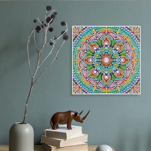 Image of AiYuanzsh Special Shape Diamond Painting Set for Adults, Mandala 5D Partial Drilling Diamond Art Set for Beginners, Paint Gem Art Painting Crafts with Diamonds 30x30cm