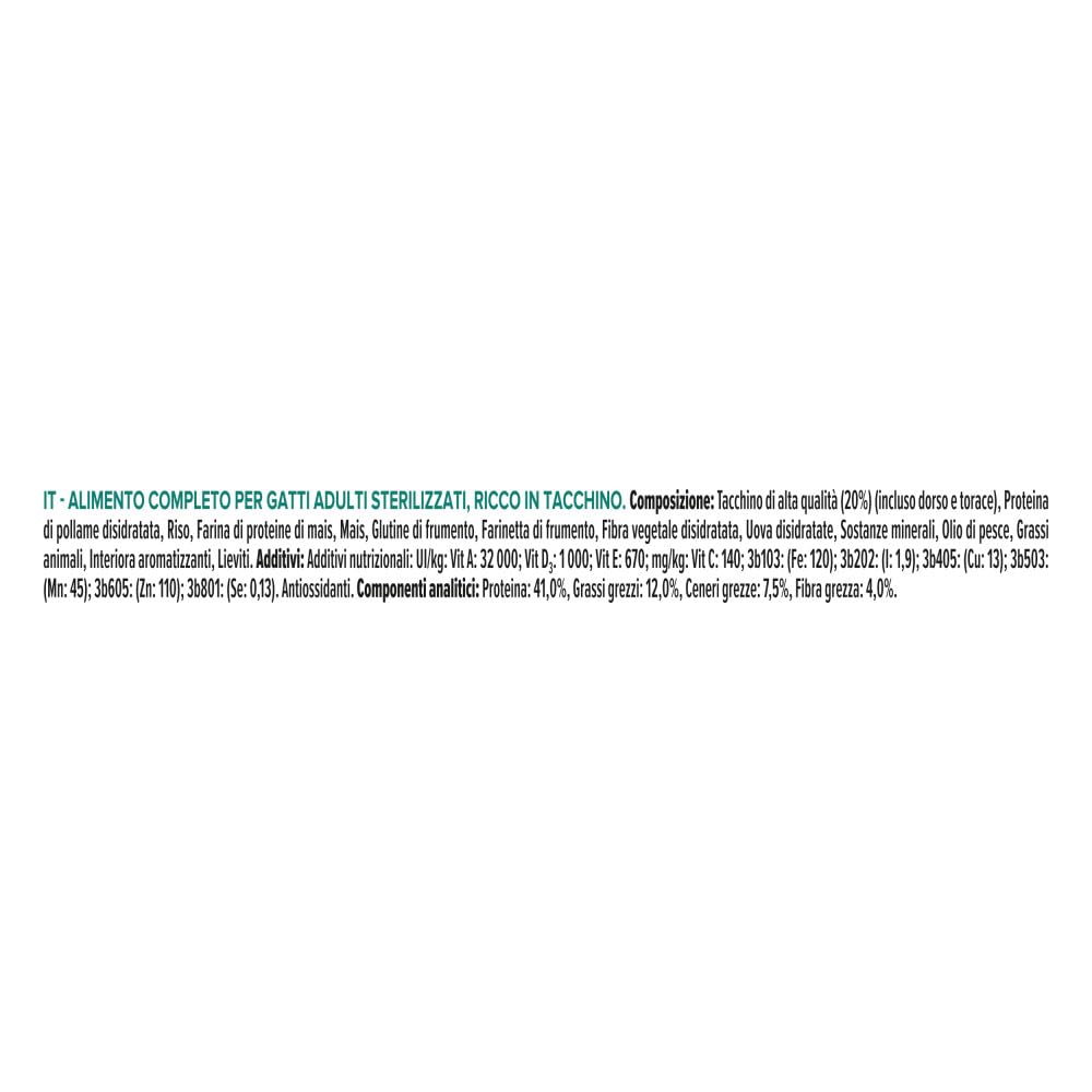 PURINA PRO PLAN | Sterilised Adult 1+ Renal Plus | Riche en Dinde | Croquettes | Chat | Sac de 400g | Lot de 8