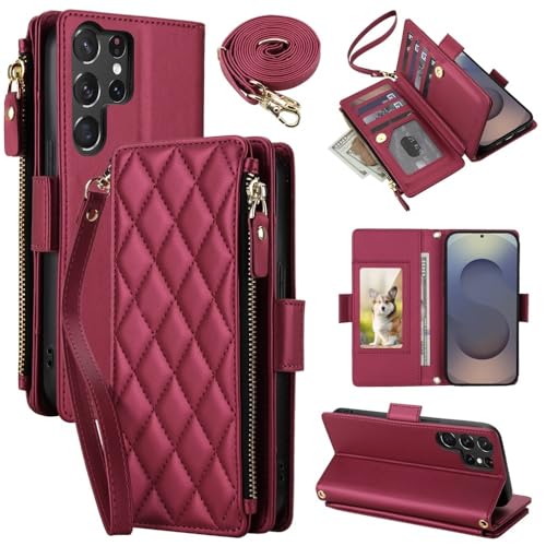 Housse cuir Samsung Galaxy S25 FE rouge brique pour voyager léger au quotidien