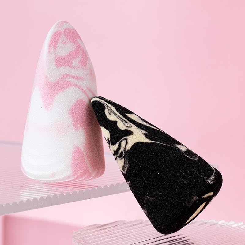 Image of 1 Pcs Makeup Sponge With Latex Free Foam & Dual-Pointed Ends For Blending, Vegan & Cruelty-Free | for Foundation, Concealer, and Blending | Soft, Reusable Sponge Applicator Multicolored