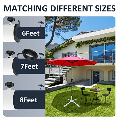 Woowill Patio Umbrella Stand Fit 6 7 8 Feet Sunshade 1.0"-1.42" Inch Pole For 6 Ft Parasol Portable Storage Beach Umbrella Stand Umbrella Base Holder,White #TOP6