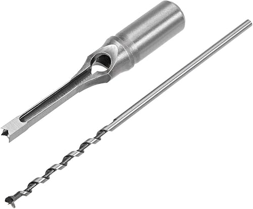 Miniatura 8 de uxcell Broca de agujero cuadrado, herramienta eléctrica de mortaja de cincel hueco de acero de alto carbono de 516 "para carpintería