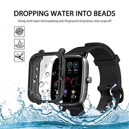PaceBid Case for Amazfit GTS 2 Mini Protective Case TPU Case Soft Flexible All-Around Protective Film Cover Compatible with Amazfit GTS 2 Mini (Black) - Image 2
