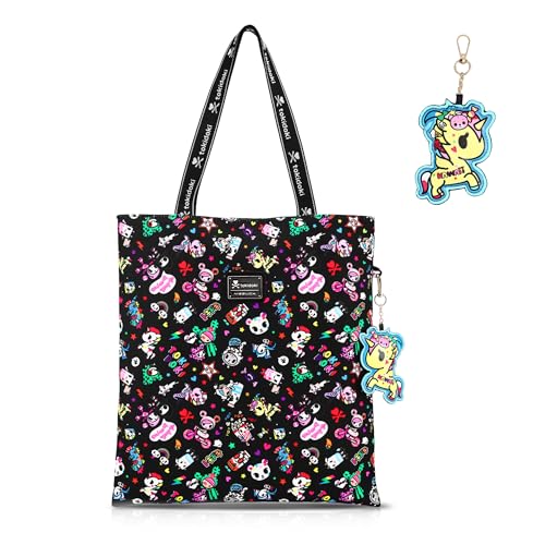 Image of tokidoki Large Tote Bag with Unicorno Keychain Laptop Travel Bag Shoulder Work Tote Weekender Bag Handbag for Women