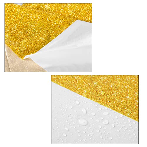 Oudain Round Plastic Tablecloth Disposable Tablecloth 84 Inch Stain And Wrinkle Resistant Table Cover Baby Shower Tablecloths For Baby Shower Wedding Decoration (White, Gold,6 Pcs) #TOP2