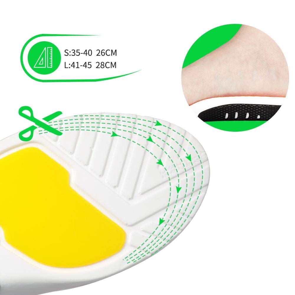 EDDGE Plantillas ortopédicas de Soporte de Arco de TPU for pies Planos, Inserciones de Copa de talón Profundo de Gel for Fascitis Plantar, Zapatos ortopédicos, Suela Acolchada (Size : 35-40)