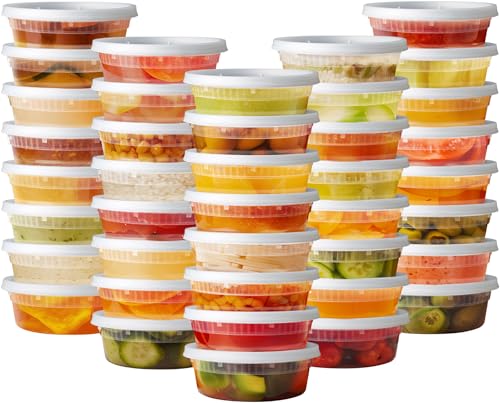 Pantry Value [48 ensemble - 8 oz.] Contenants de stockage alimentaire avec couvercles hermétiques