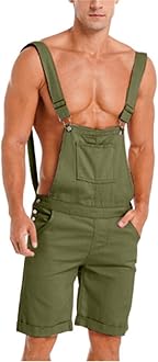 Men's Denim Dungarees Bib Overall Shorts Loose Summer Workwear Adjustable Casual Jeans Short Jumpsuit Rompers with Pockets Summer Work Dungarees Loose Fit Dungarees Jumpsuit