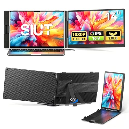 Image of Laptop Screen Extender 14inch FHD 1080P IPS Dual Portable Laptop Monitor Extender with HDMI /USB-C Port, Extended Monitor for Laptops 13-17 inch, Plug n Play for Windows /Mac /Android