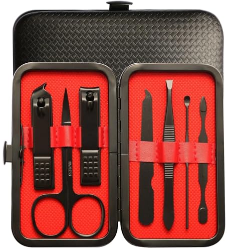 Manicure Set Nail Clippers Kit (7 in 1) Nail Scissors Grooming Kit, Stainless Steel Nail Clippers Care Tool, For Travel and Home Use