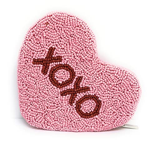 Xoxo Coin Purse, Candy Heart Coin Purse, Valentines Day Gifts, Coin Purse Pouch, Beaded Coin Purse, Beaded Purse, Best Friend Gift, Positive Gifts, Party Favors, Wallets For Her, Pink #TOP2