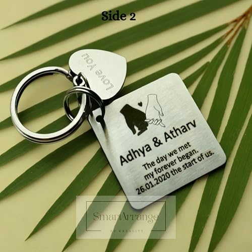 Image of Personalized Engraved Photo Keychain - Custom Stainless Steel Keyring | Unique Gift for Birthday, Anniversary, Wedding, Valentine's Day | For Dad, Mom, Couple, Him, Her