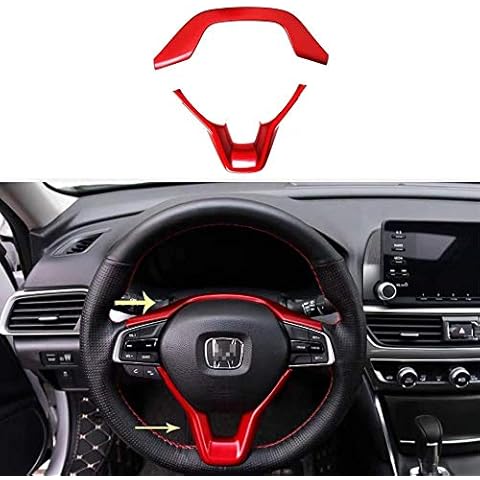 Duoles Red Print Interior Trim Air Vent Outlet emblem Sticker for Honda Accord 10th 2018-2022 (Red) (Red), 2.3'' Inner Ring Size (HA-SW) Cover
