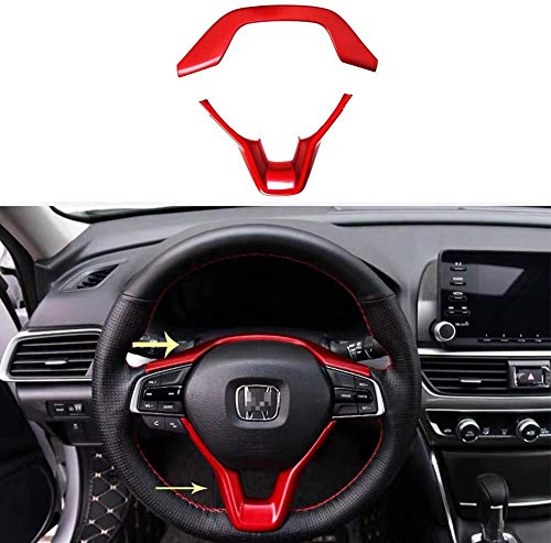 Image of Print Interior Steering Wheel Cover Trim Decals Emblem Sticker for Honda Accord 10th Gen 2018-2022 (Red)