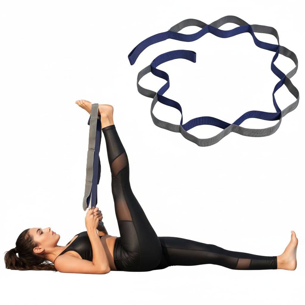 Ciko Loop Yoga Belt for Men & Women | Multi Functional Non Slip, Lightweight Loop Stretchable Belt for Yoga, Pilates, Gymnastics, Dance & Flexibility, Home Fitness & Therapy | Yoga Props-image-33