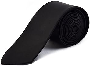 UMANI® Men's Black Neck Tie Matte Finish Microfiber Formal Gift Plain Solid Slim Free-Size Boys Necktie Casual Interview Party Matt