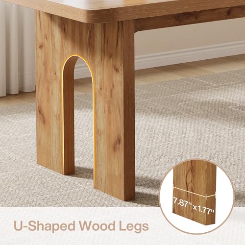 Image of Tribesigns Two Person Desk, 78.74-Inch Extra Long Computer Writing Desk Office Table Double Workstation for Home Office, Natural Oak