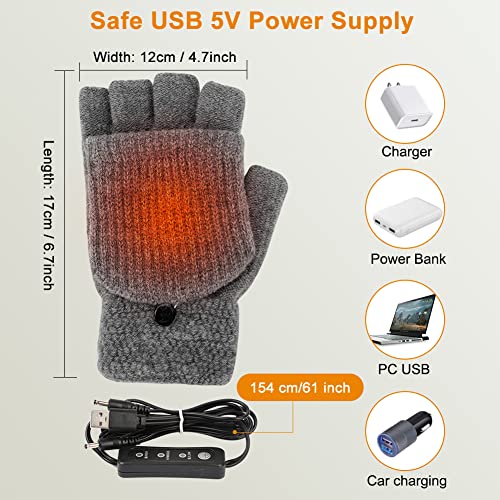 Holres Guanti Riscaldati USB Dita Intere Mezze