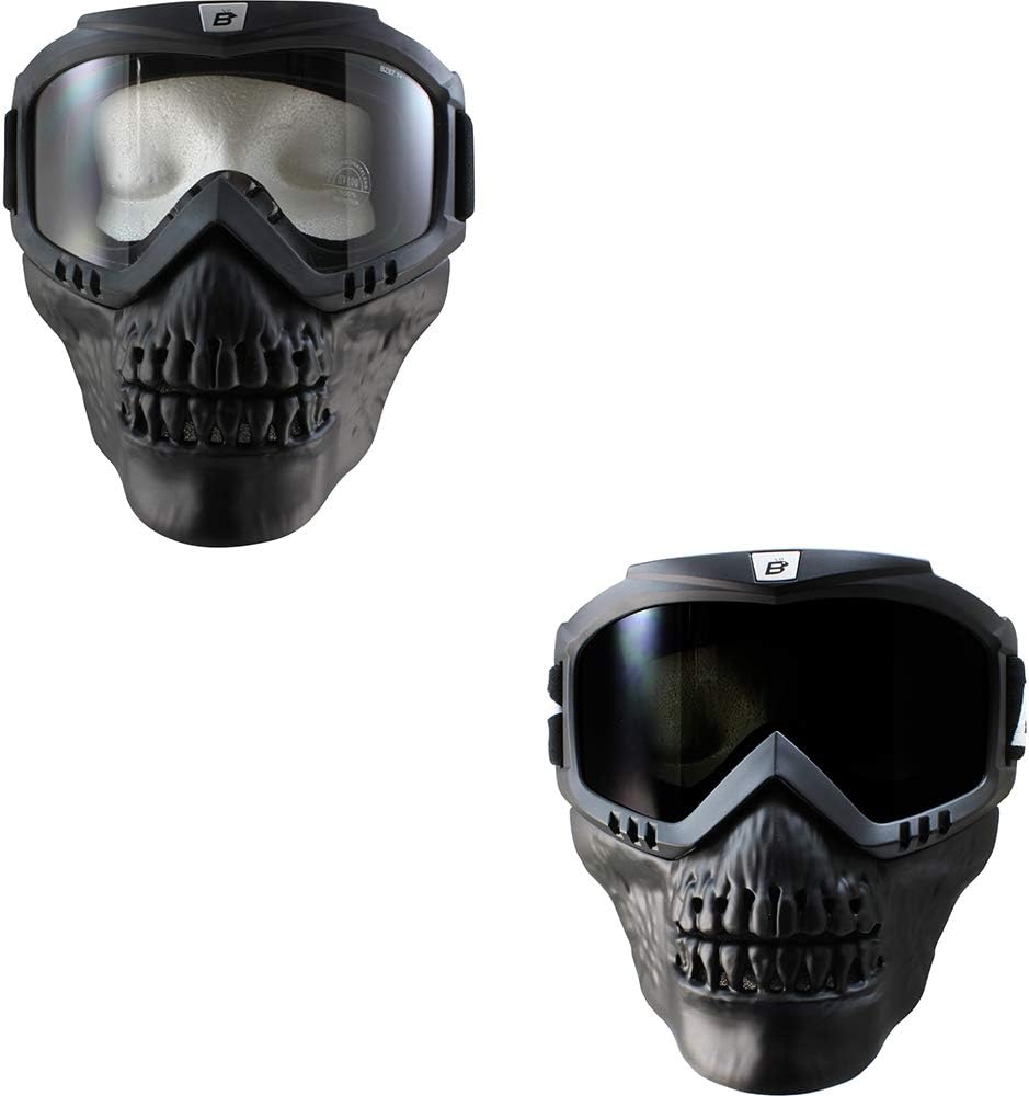 Birdz 2 Eyewear Skullbird Detachable Skull Masks with Goggles Clear + Smoke Lens