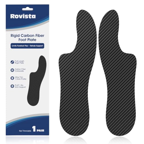 Rovista 1 Pair Mortons Extension Orthotic 1.5mm Carbon Fiber Insoles for Hallux Rigidus/Limitus Turf Toe Mortons Toe Post-Op Shoe Alternative(US M 8-8.5 / W 9-9.5 - 255 mm)