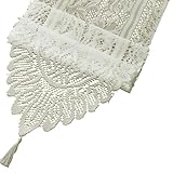 NVOQILIN Elegante mantel de encaje con borlas, diseño de borlas para bodas, fiestas y decoración del hogar
