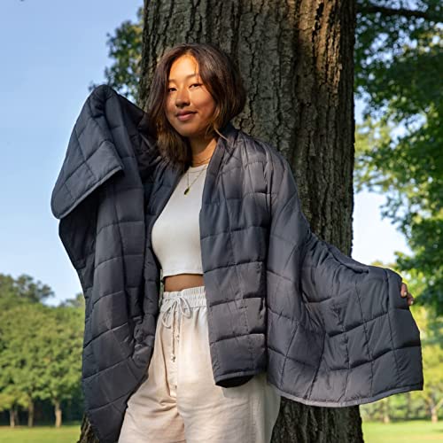 Gravity Blanket Travel Weighted Blanket, Flex Weighted Blanket, 10 Lbs Black 40"X60", Original Weighted Blanket For Sleep, Compact Blanket For Traveling & Outdoors, Carrying Bag Included #TOP3