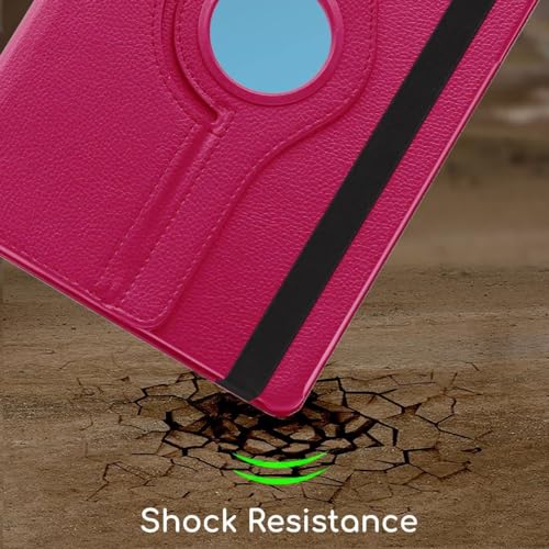 Image of Flip Cover for Realme Pad Mini 8.7 inch Tablet (Model FIT ONLY-: RMP2105 /RMP2106) 360 Degree Rotating Flip Case Cover (Pink)