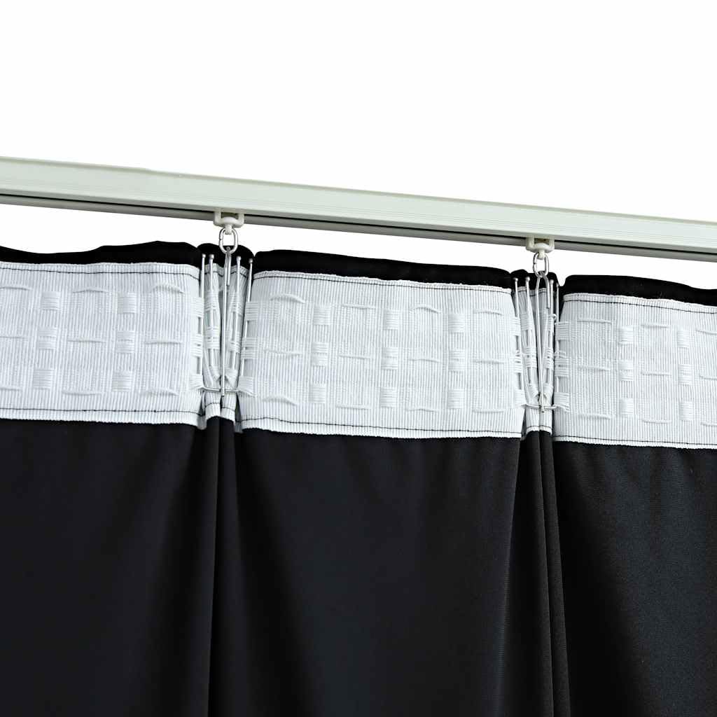 Juego de 2 cortinas opacas de terciopelo, con ganchos de metal para dormitorio y salón, elegantes cortinas de terciopelo negro, 140 x 245 cm