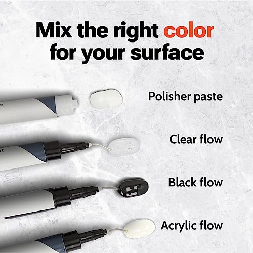 Granite, Marble & Corian Repair Kit (Clear, Black & Acrylic) - Ideal as Quartz Countertop Repair Kit I Works Great for Marble, Porcelain, Ceramic & Granite Surfaces I Also for Bathtub & Tile Repair - Thumbnail 5