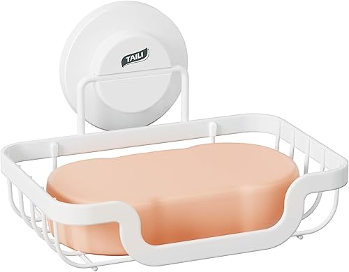 Miniatura 12 de TAILI - Jabonera con ventosa para jabón, porta-champú de barra para pared de ducha, bandeja de ahorro de jabón con drenaje para baño, soporte de