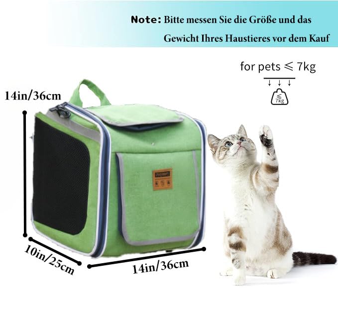 Hundekorb Fahrrad Vorne,Erweiterbarer Faltbarer Hund Bike Korb,Haustier Fahrradkorb Mit 4-Offenen Türen 4-Mesh-Fenster,Hundefahrradkorb Vorderkorb Tiere bis 10 kg,Für Kleine Hundekatzen Welpen Pet
