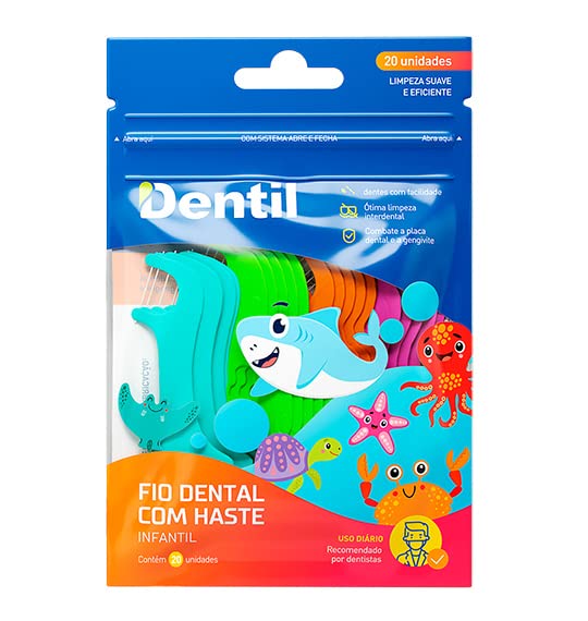 Dentil Fio Dental Kids Com Haste 20 Unidades | Amazon.com.br