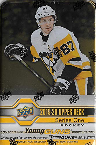 2019 2020 Upper Deck Hockey Series One Factory Sealed Unopened TIN with 10 Packs Including 80 Cards Total with Possible Young Gun Rookie Cards Plus an Exclusive Bonus 3 Card O Pee Chee Rookie Pack