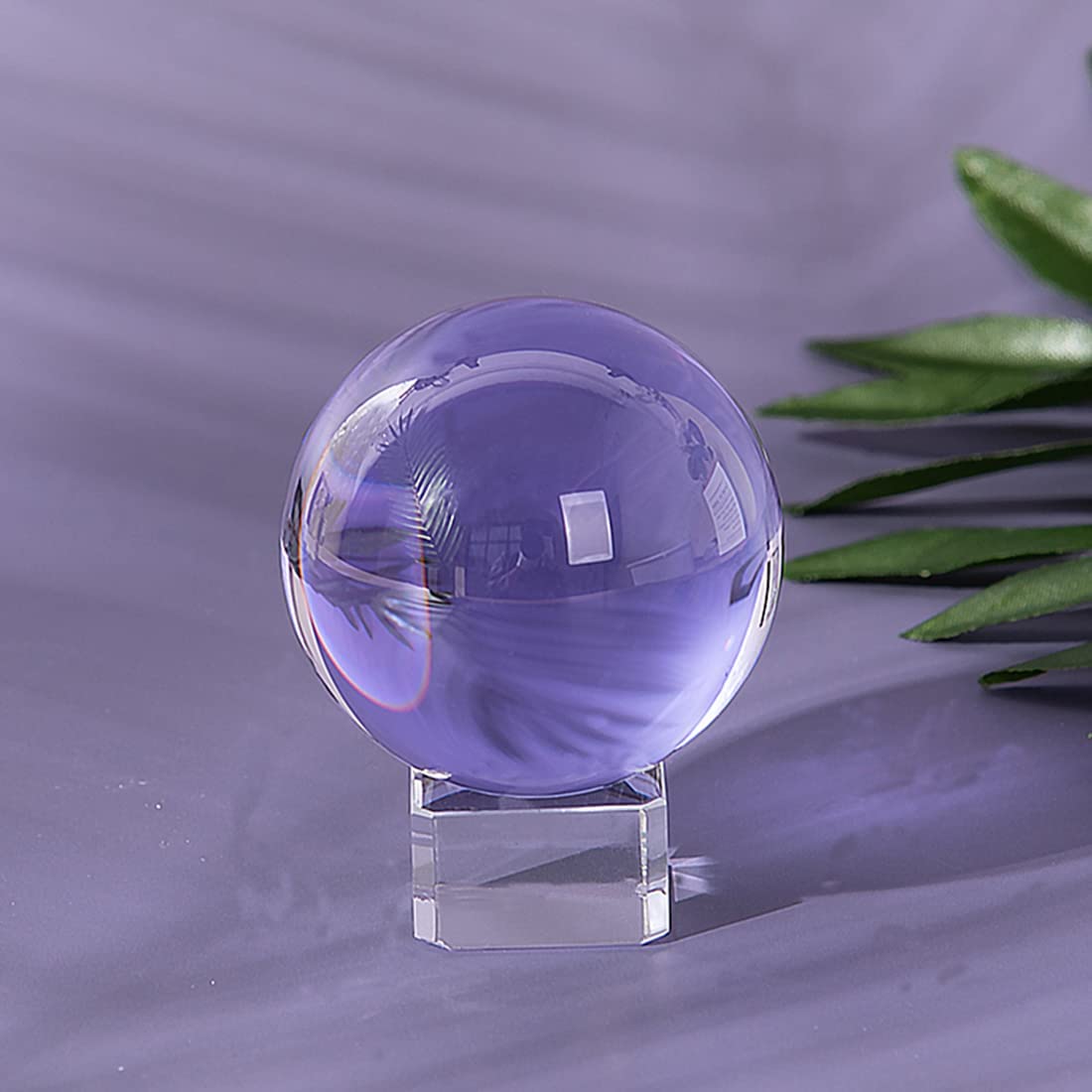 Amazon.co.jp: 多色透明 水晶玉 60mm クリスタルボール 装飾品 (紫色