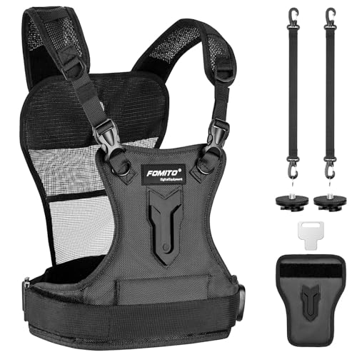 Fomito Micnova�}���`�J����Carrying���n�[�l�X�V�X�e��Vest with Side Holster for Canon 6d 600d 5d2 5d3 Nikon d800 d600 d300 d7000 d90 Sony a7s a7