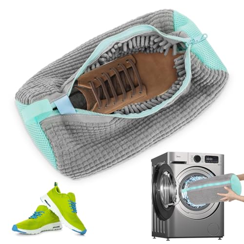 ZTBFHLZQ Waschbeutel Wäschesack Schuhe, Schuhbeutel Waschmaschine, Schuhwaschbeutel mit Bürsten, Sneaker Wäschesack, Shoe Was