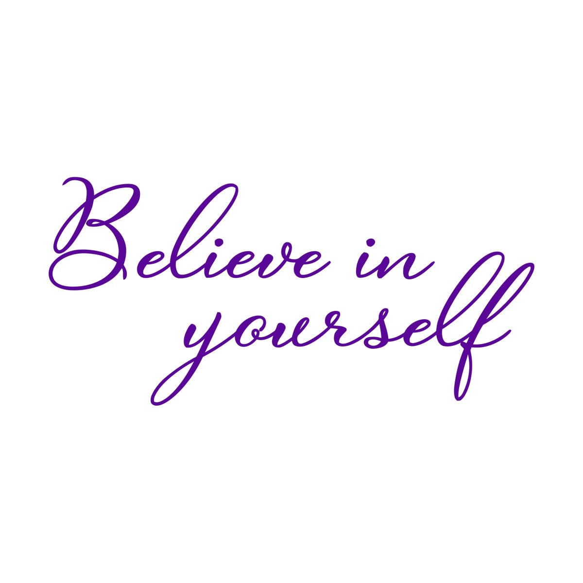 Lzhouting Wall Stickers 0814 Believe In Yourself Motivational Wall Decal Vinyl Decal Office Inspirational Wall Sticker For Office Deocr Mirror Decal Extra Large - 57X119cm