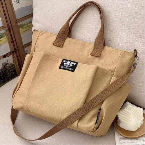 Urban Minimalist Female Student Large Capacity Commuting Horizontal Canvas Single Shoulder Diagonal Cross Portable Tote Bag3