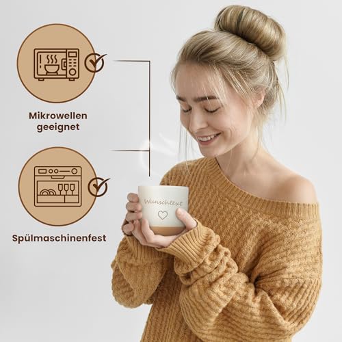 LIEBTASTISCH Kaffeebecher mit Lasergravur – Keramik Steingut Kaffeetasse, personalisierte Tasse für Kaffee, Tee – Lieblingsmensch Geschenk… – Ansicht 3