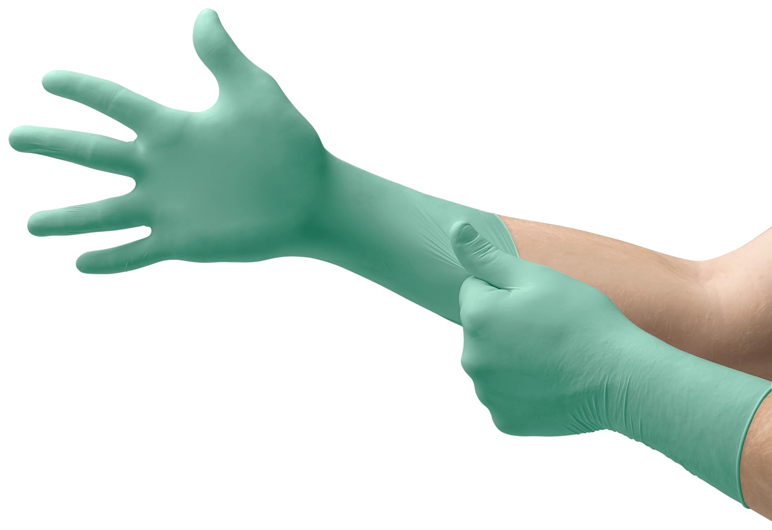Ansell Microflex 25-201 Guanto in Neoprene, Trasformazione Alimentare, Verde, Taglia L (100 Guanti)