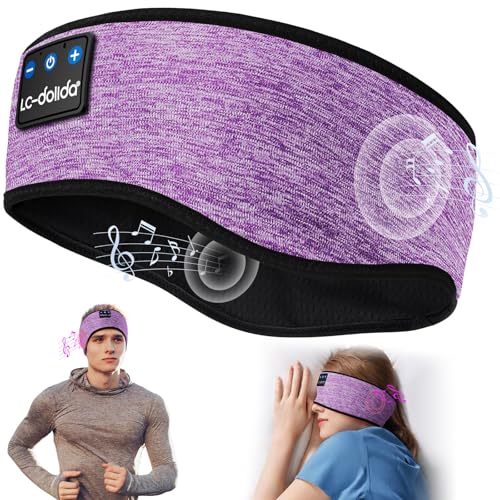 Image of LC-dolidaBluetooth Headband, Headband Headphones Wireless Earphones Built in Speakers for Side Sleepers, Sleeping Headphones Sleep Earbuds Gifts for Men Women Kids Teens